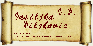 Vasiljka Miljković vizit kartica
